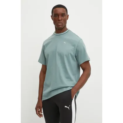 Zdjęcie Puma t-shirt bawełniany męski kolor zielony gładki 629394