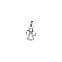 Picture Polished and zirconium-plated angel pendant, 15 mm.
