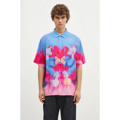 Zdjęcie PLEASURES koszula Interaction Button Down męska kolor różowy relaxed z kołnierzykiem klasycznym P24F028