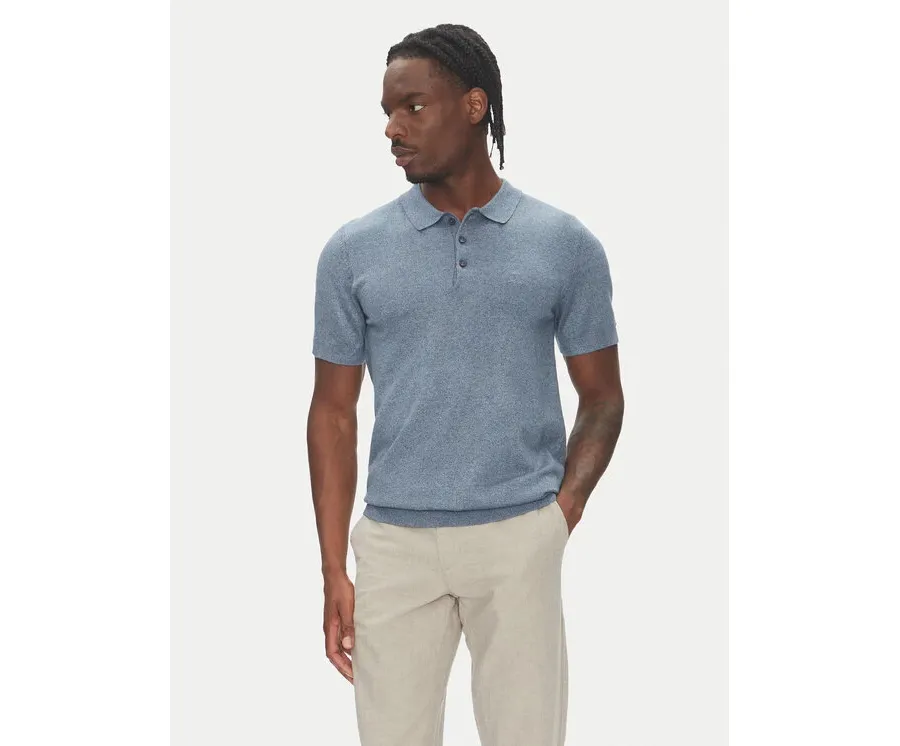 obrazek 1 Lindbergh Polo 30-800159 Niebieski Slim Fit