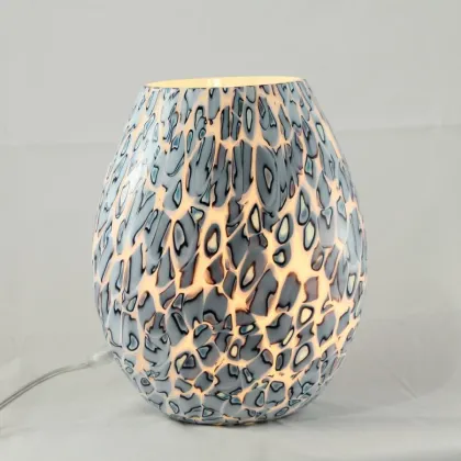 Picture Glass Italian bedside lamp with a fine pattern
