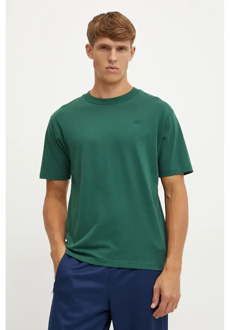 obrazek 1 New Balance t-shirt męski kolor zielony gładki MT41533NWG