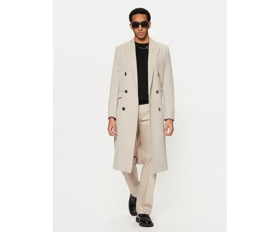 obrazek 1 AMI PARIS Płaszcz przejściowy HCO319.WV0037 Beżowy Regular Fit