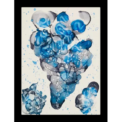 Zdjęcie Sapphire haze, tusze alkoholowe na papierze yupo