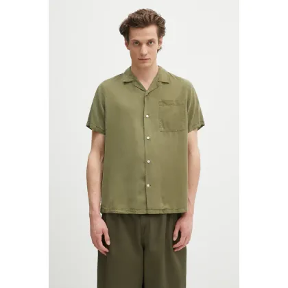 Zdjęcie Barbour koszula Barbour Archer Relaxed Fit S/S Shirt męska kolor zielony relaxed MSH5612