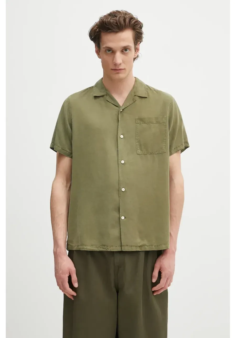 obrazek 1 Barbour koszula Barbour Archer Relaxed Fit S/S Shirt męska kolor zielony relaxed MSH5612