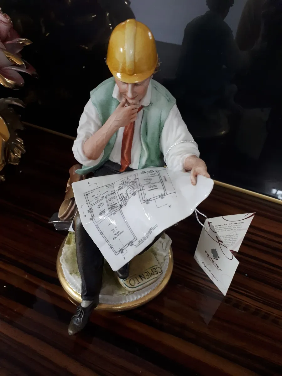 obrazek 6 Stylowa porcelanowa figurka inżyniera