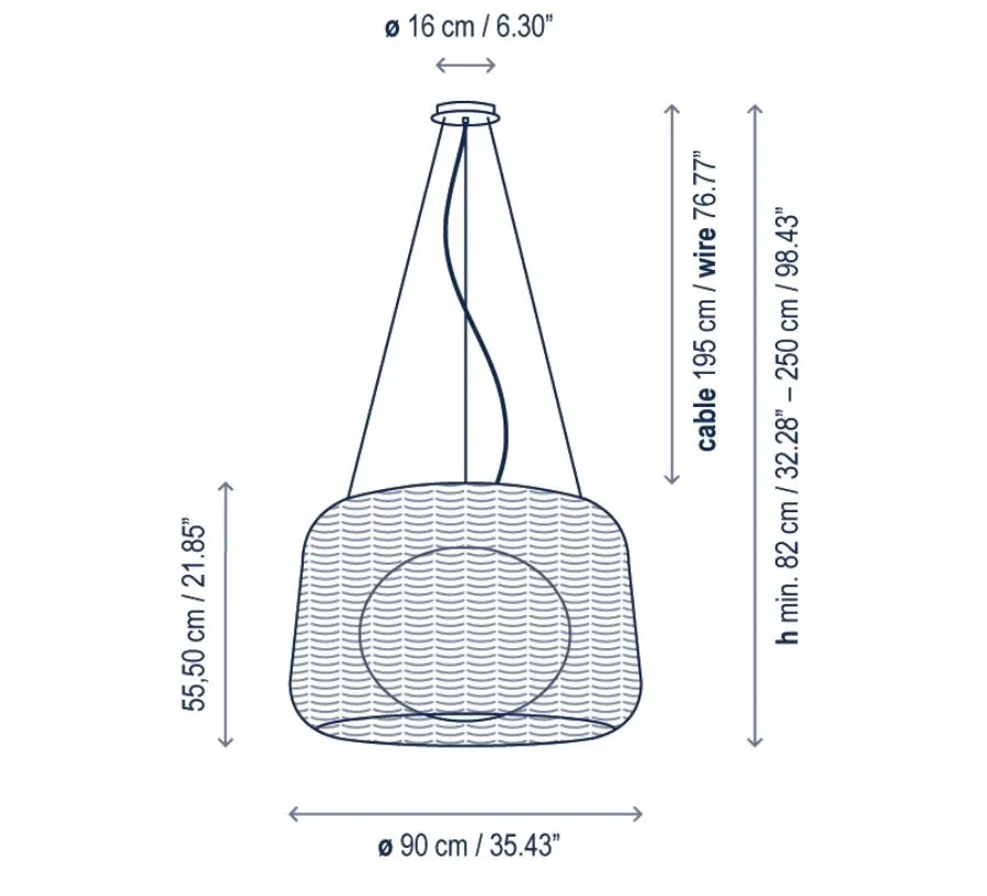 obrazek 2 Duża lampa wisząca w nowoczesnym stylu - ⌀90 cm