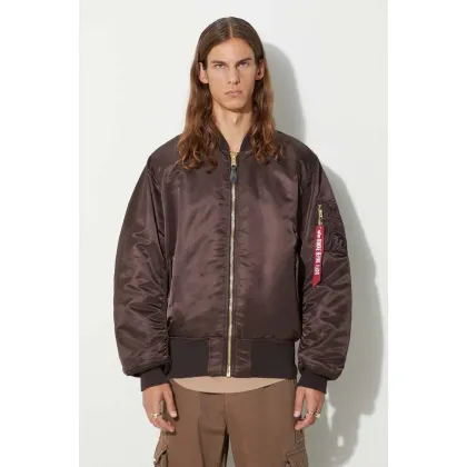 Zdjęcie Alpha Industries kurtka bomber MA-1 męska kolor brązowy przejściowa 100101.696