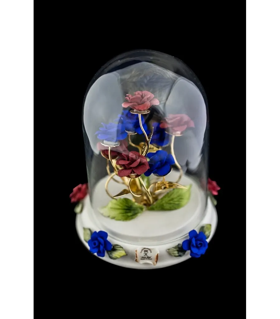 obrazek 1 Szykowny kwiat za szkłem porcelanowa ozdoba