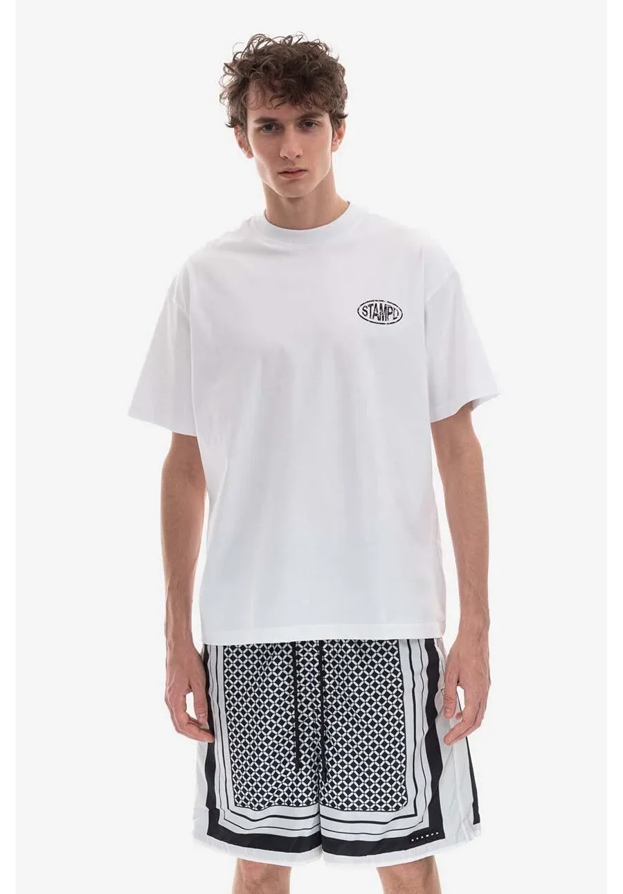 obrazek 1 STAMPD t-shirt bawełniany kolor biały gładki SLA.M2846TE-WHT