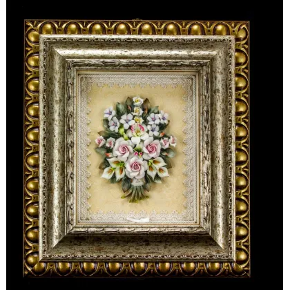 Zdjęcie Fantastyczny porcelanowy obraz z kwiatami