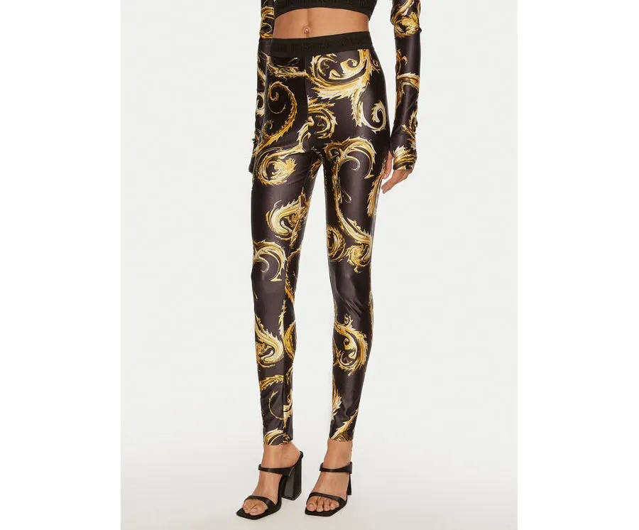 obrazek 1 Versace Jeans Couture Legginsy 77HAC101 JS360 Czarny Slim Fit