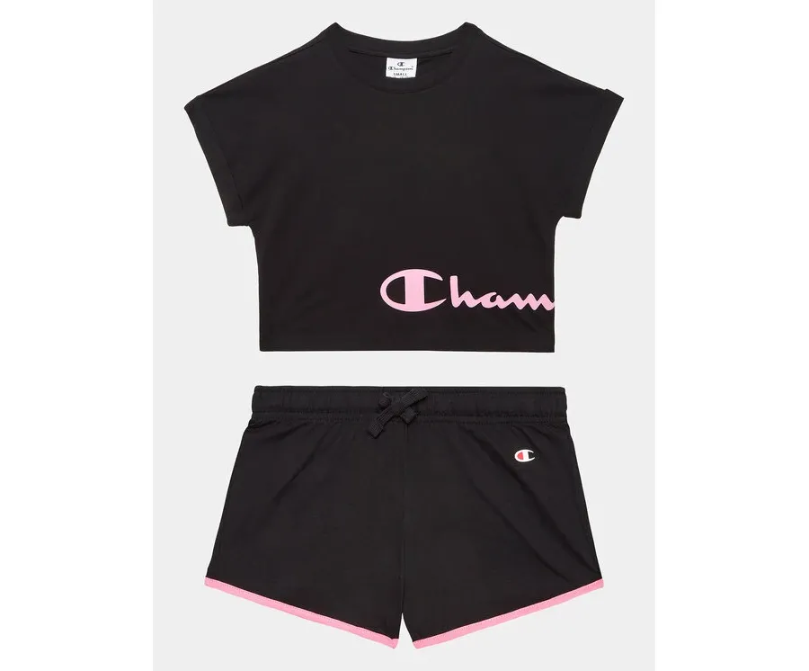 obrazek 1 Champion Komplet t-shirt i spodenki 404624 Czarny Regular Fit