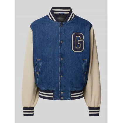 Zdjęcie Kurtka baseballowa z imitacji denimu model ‘DENIM VARSITY’