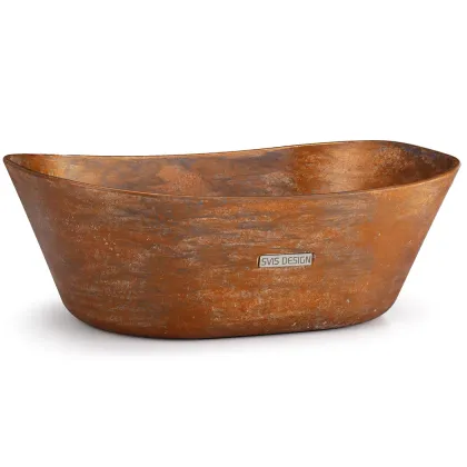 Zdjęcie Stylowa umywalka 50 cm LIBRA BASIC – AGED METAL, miedziany i niebiesko-szary, lakier matowy