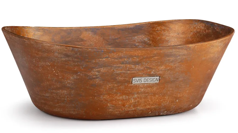 obrazek 1 Stylowa umywalka 50 cm LIBRA BASIC – AGED METAL, miedziany i niebiesko-szary, lakier matowy