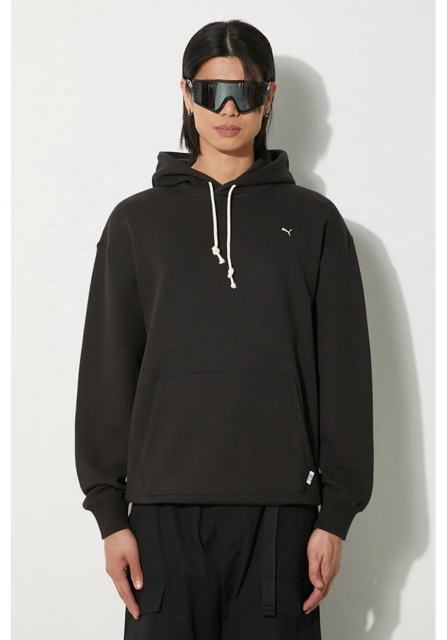 obrazek 1 Puma bluza bawełniana MMQ męska kolor czarny z kapturem melanżowa 624011