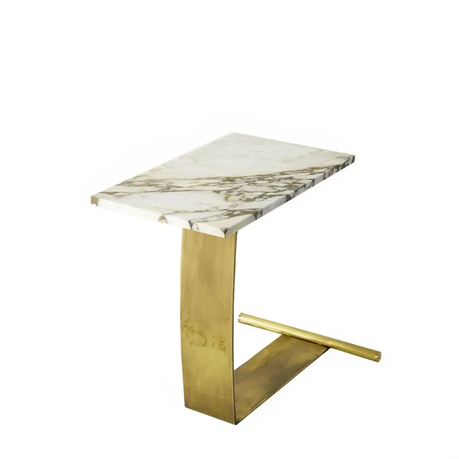 obrazek 1 Prostokątny stolik kawowy ze szczotkowanego metalu H.62xL.50xP.60 cm