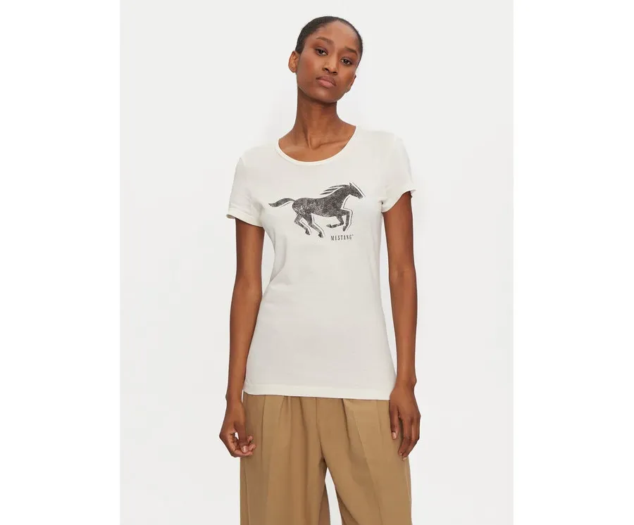 obrazek 1 Mustang T-Shirt Loa 1015450 Biały Slim Fit