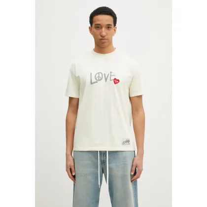 Zdjęcie Andersson Bell t-shirt bawełniany Love męski kolor beżowy z nadrukiem atb1252u