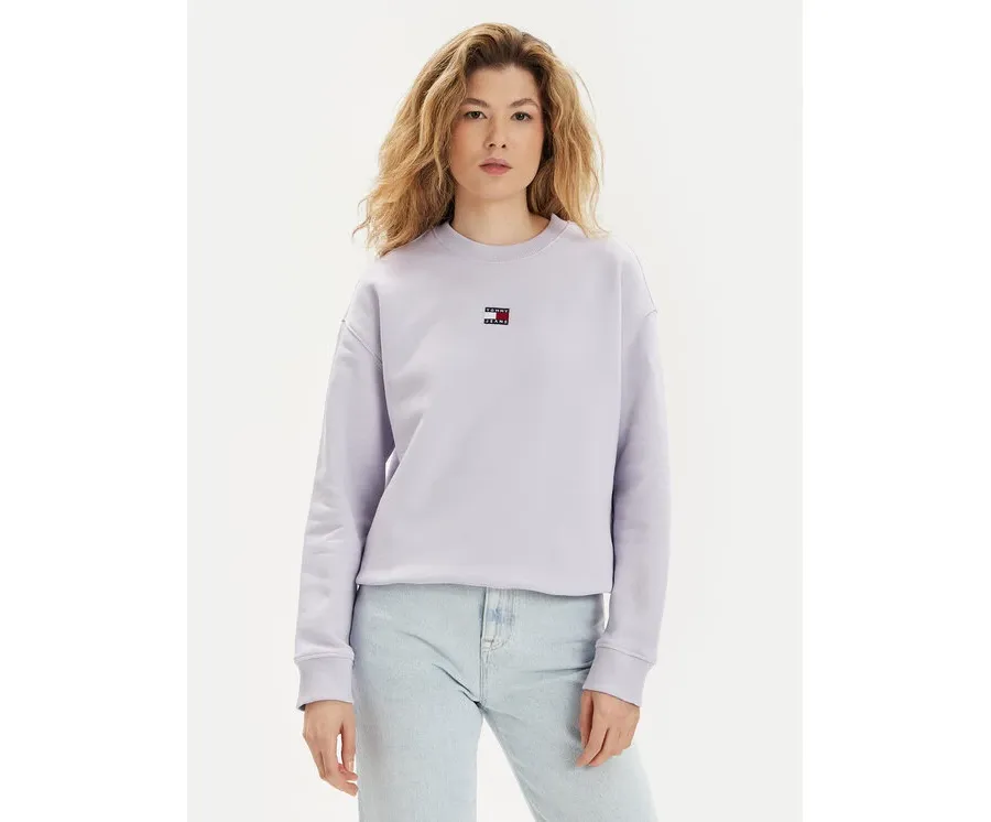 obrazek 1 Tommy Jeans Bluza Badge DW0DW17325 Fioletowy Regular Fit