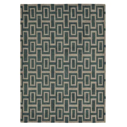 Zdjęcie Nieszablonowy czarno szary dywan geometryczny - INTAGLIO BLACK 37205