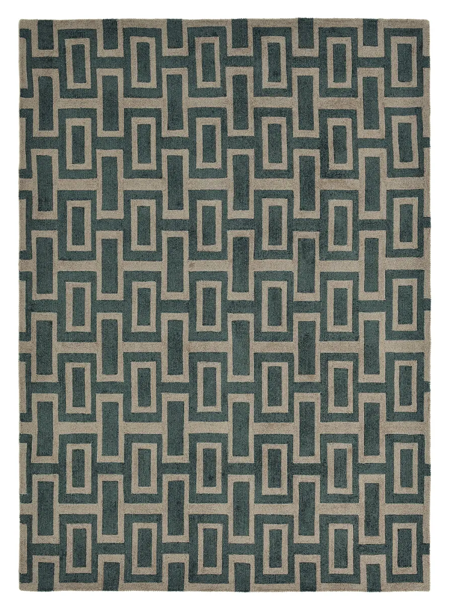 obrazek 1 Nieszablonowy czarno szary dywan geometryczny - INTAGLIO BLACK 37205