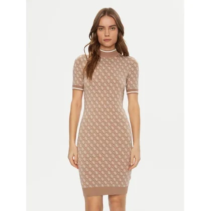 Zdjęcie Guess Sukienka dzianinowa W3YK39 Z37K0 Beżowy Regular Fit