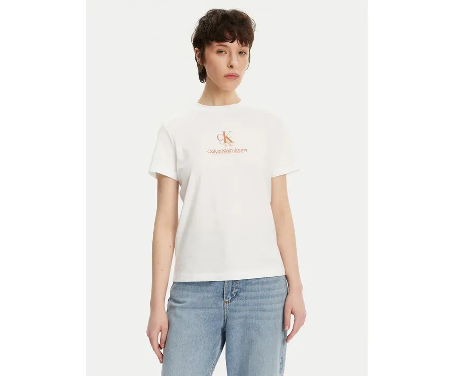 obrazek 1 Calvin Klein Jeans T-Shirt Shadow Graphic J20J225545 Biały Regular Fit