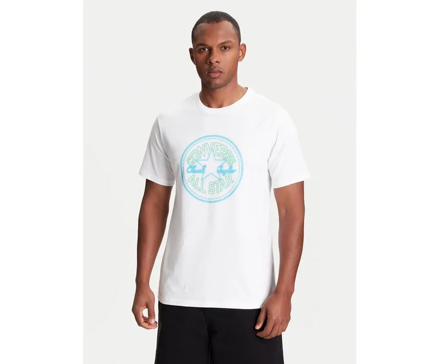 obrazek 1 Converse T-Shirt Neon Sign All Star Patch 10027722-A02 Biały Regular Fit
