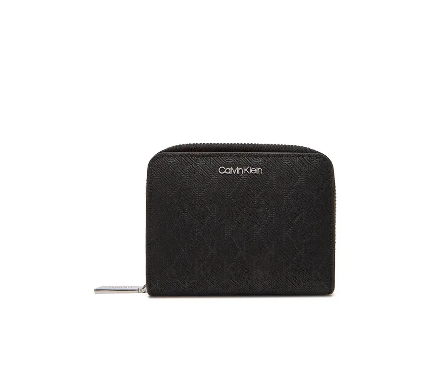 obrazek 1 Calvin Klein Mały Portfel Damski Ck Must Aop Md Zip Around W Flap LV04F1037G Czarny