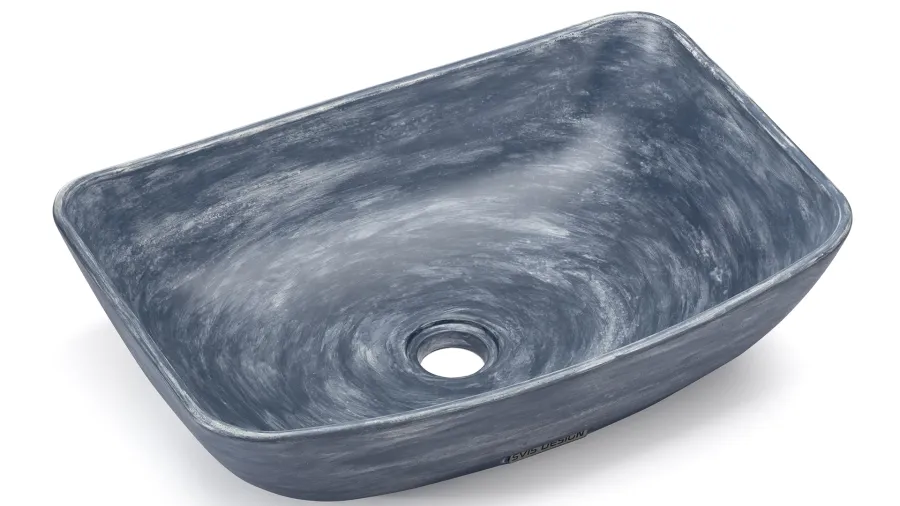 obrazek 2 Wyjątkowa umywalka 50 cm VIRGO BASIC – PATINA, niebiesko-szary, lakier matowy