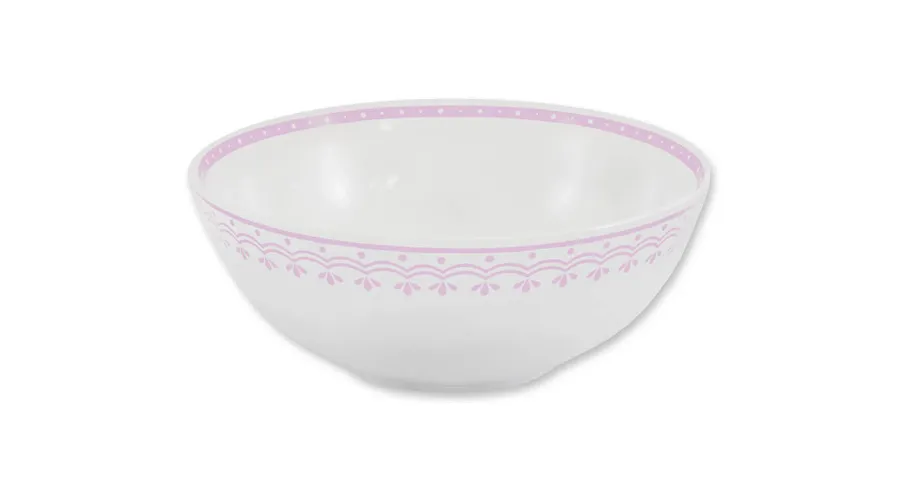 obrazek 1 Miska z porcelany zdobiona subtelnym różowym ornamentem - wariant 1 – Leander