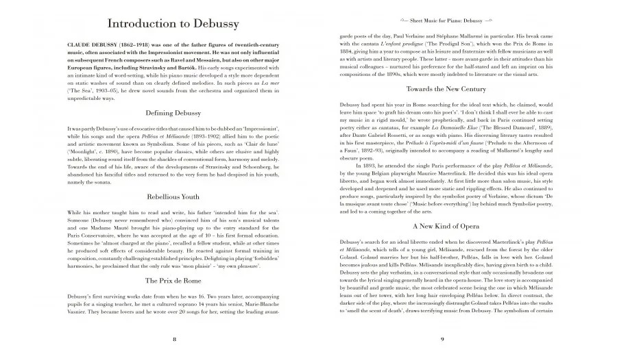 obrazek 2 Poradnik Claude Debussy: Nuty na fortepian - Flame Tree Publishing