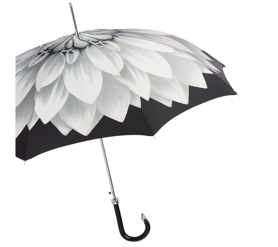 obrazek 7 Piękny czarny parasol damski zdobiony motywem słonecznika – Pasotti