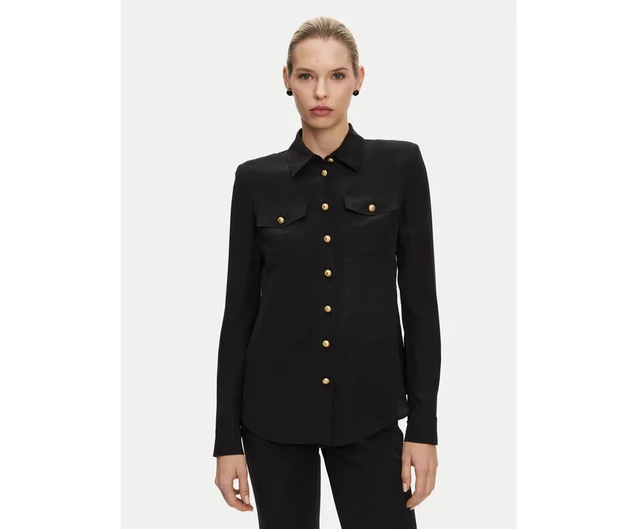 obrazek 1 Balmain Koszula DF1HS050SD42 Czarny Regular Fit