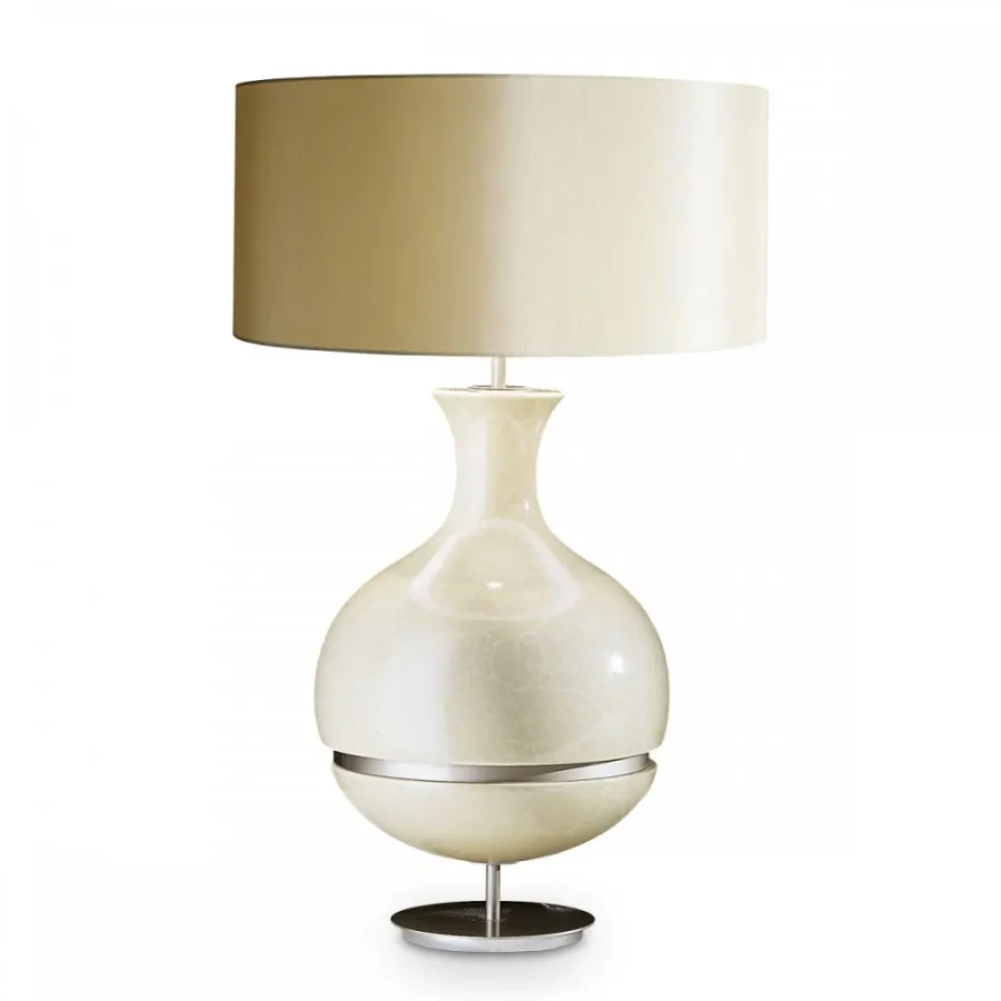 obrazek 2 Lampa stołowa z owalnymi metalowymi elementami H.57xL.30xP.30 cm