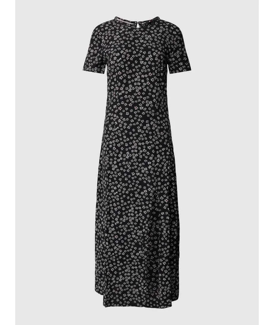 obrazek 1 Tommy Jeans Sukienka letnia Tjw Ditsy Midi Slit Dress DW0DW17418 Czarny Slim Fit