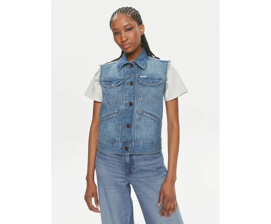 obrazek 1 Wrangler Kamizelka 112350356 Niebieski Slim Fit
