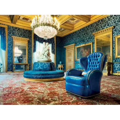 Zdjęcie Klasyczny skórzany fotel wypoczynkowy – Mascheroni