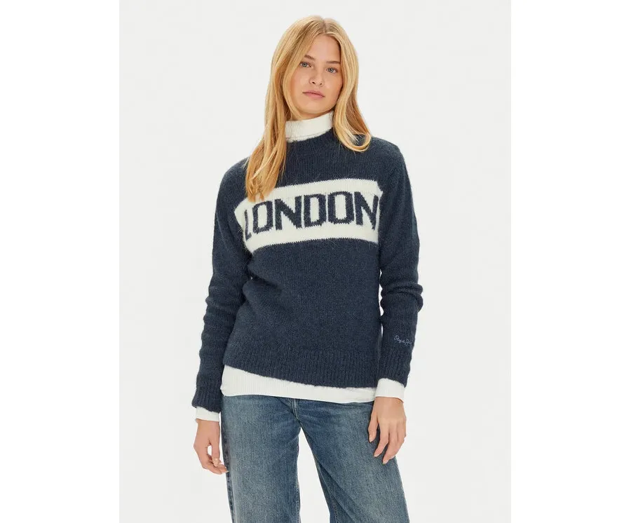 obrazek 1 Pepe Jeans Sweter Hilda PL702227 Granatowy Regular Fit