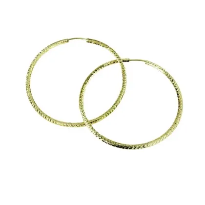 Zdjęcie Złote okrągłe kolczyki dla kobiet 65 mm