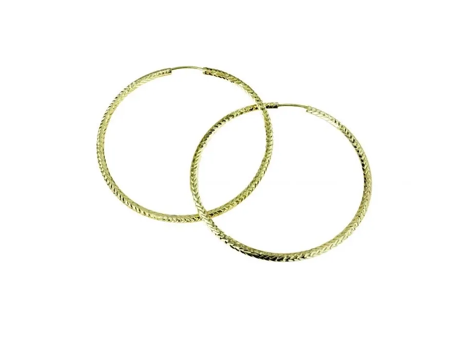obrazek 1 Złote okrągłe kolczyki dla kobiet 65 mm