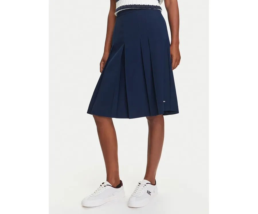 obrazek 1 Tommy Hilfiger Spódnica plisowana WW0WW46796 Granatowy Regular Fit