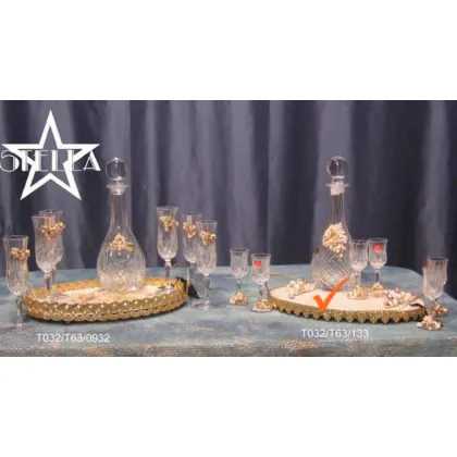 Picture Luxurious ceramic tray with 6 glasses and a carafe