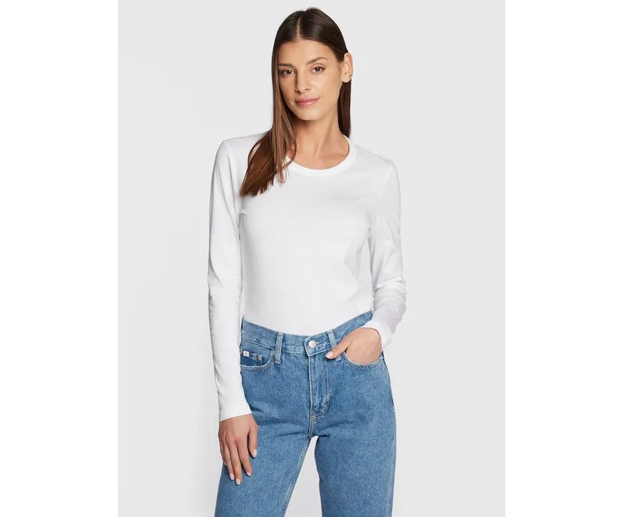 obrazek 1 Calvin Klein Bluzka Smooth K20K205337 Biały Regular Fit