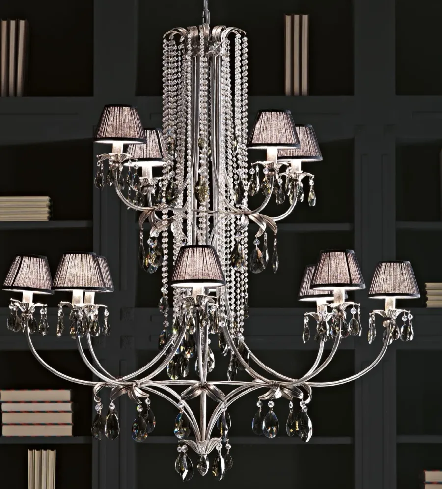 obrazek 1 Przepiękny żyrandol zdobiony kryształkami - Euro Lamp Art