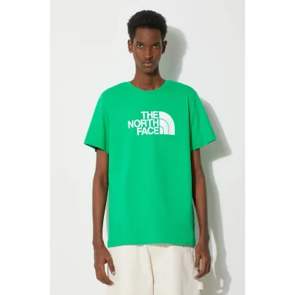 Zdjęcie The North Face t-shirt bawełniany M S/S Easy Tee męski kolor zielony z nadrukiem NF0A87N5PO81