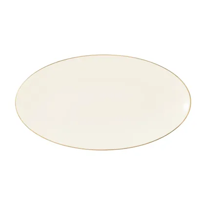 Zdjęcie Porcelanowy owalny półmisek 33x18 cm zdobiony złotą obwódką - Seltmann Weiden